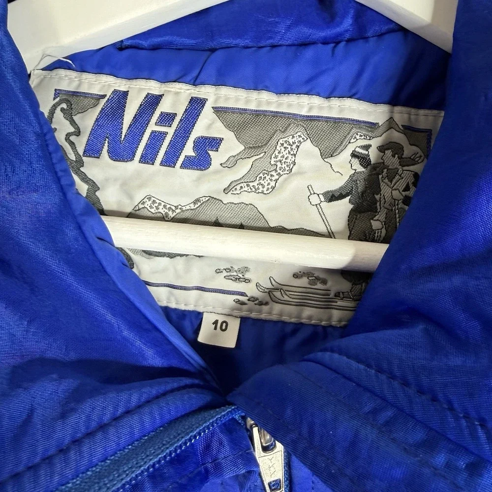 Vintage Nils Full Body Ski Suit In Cobalt Blue Women's Size 10‎